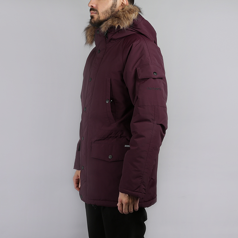 мужская бордовая куртка Carhartt WIP Anchorage Parka I021866-black - цена, описание, фото 1
